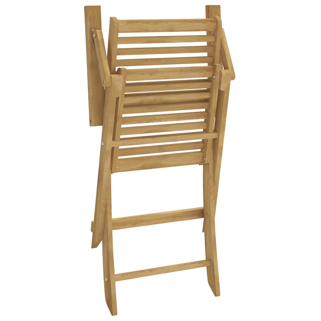 Klappstühle, 2 Stück, 54,5 x 61,5 x 86,5 cm, Massivholz Akazie