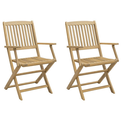 Klappstühle, 2 Stück, 58 x 54,5 x 90 cm, Massivholz Akazie