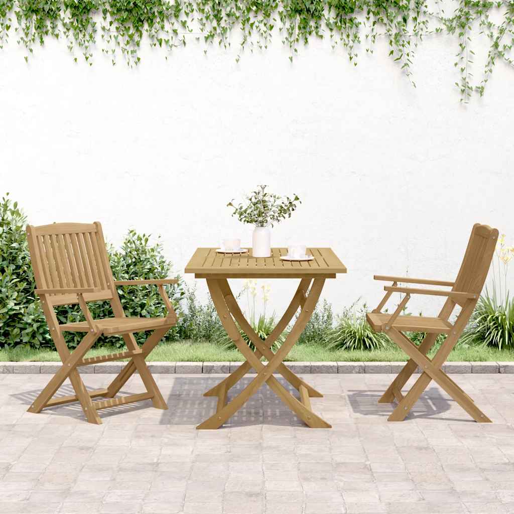 Klappstühle, 2 Stück, 58 x 54,5 x 90 cm, Massivholz Akazie