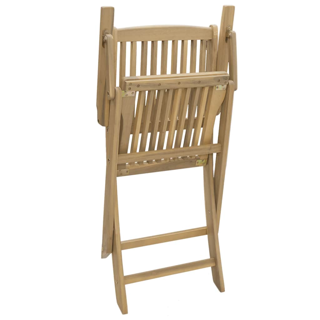 Klappstühle, 2 Stück, 58 x 54,5 x 90 cm, Massivholz Akazie