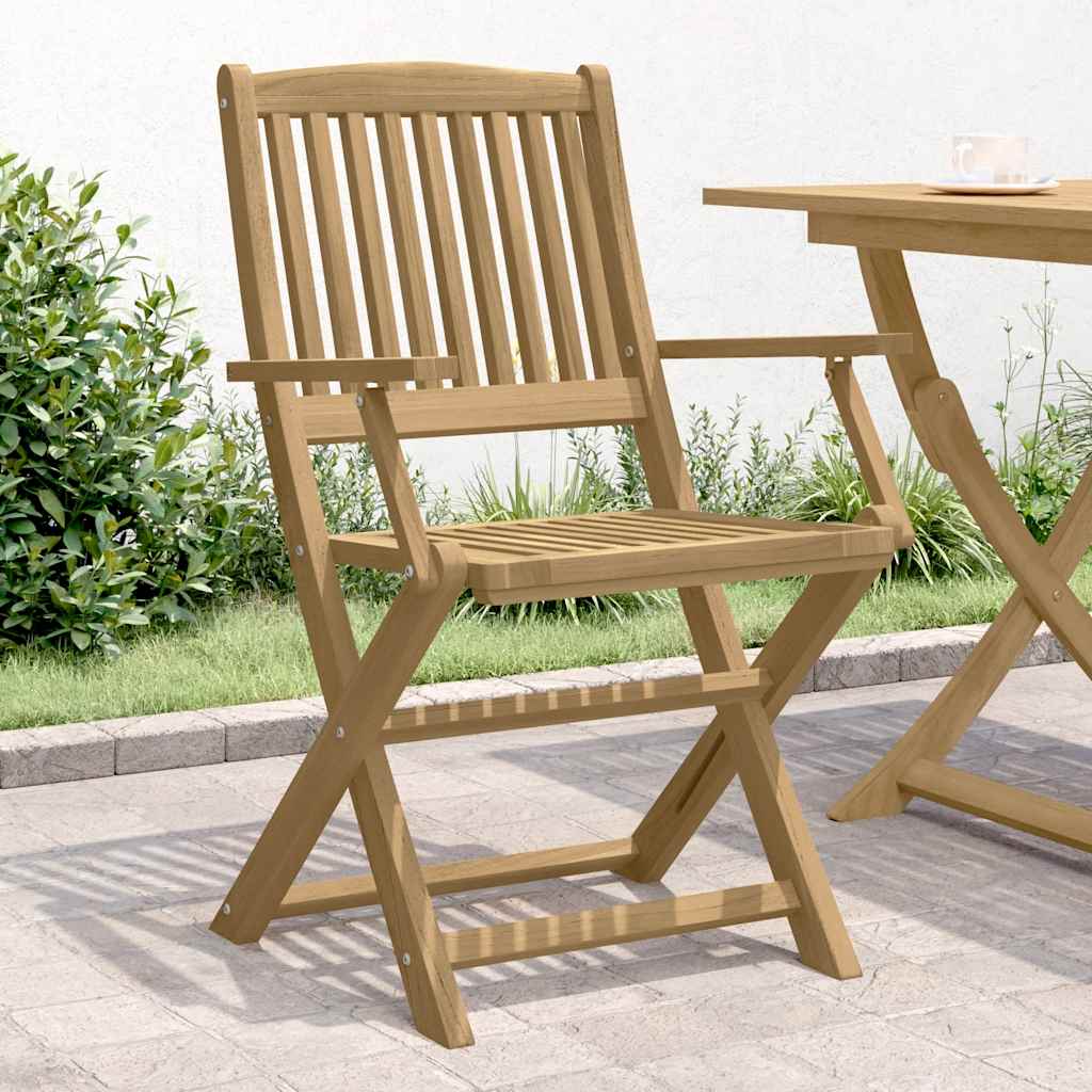 Klappstühle, 2 Stück, 58 x 54,5 x 90 cm, Massivholz Akazie