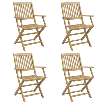 Klappstühle, 4 Stück, 57,5 x 54,5 x 90 cm, Massivholz Akazie