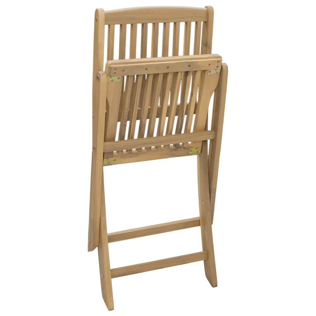 Klappstühle, 4 Stück, 57 x 49 x 90 cm, Massivholz Akazie
