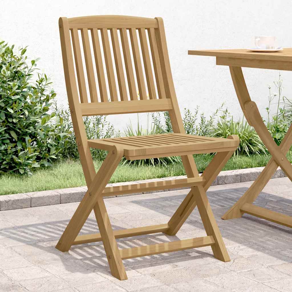 Klappstühle, 4 Stück, 57 x 49 x 90 cm, Massivholz Akazie