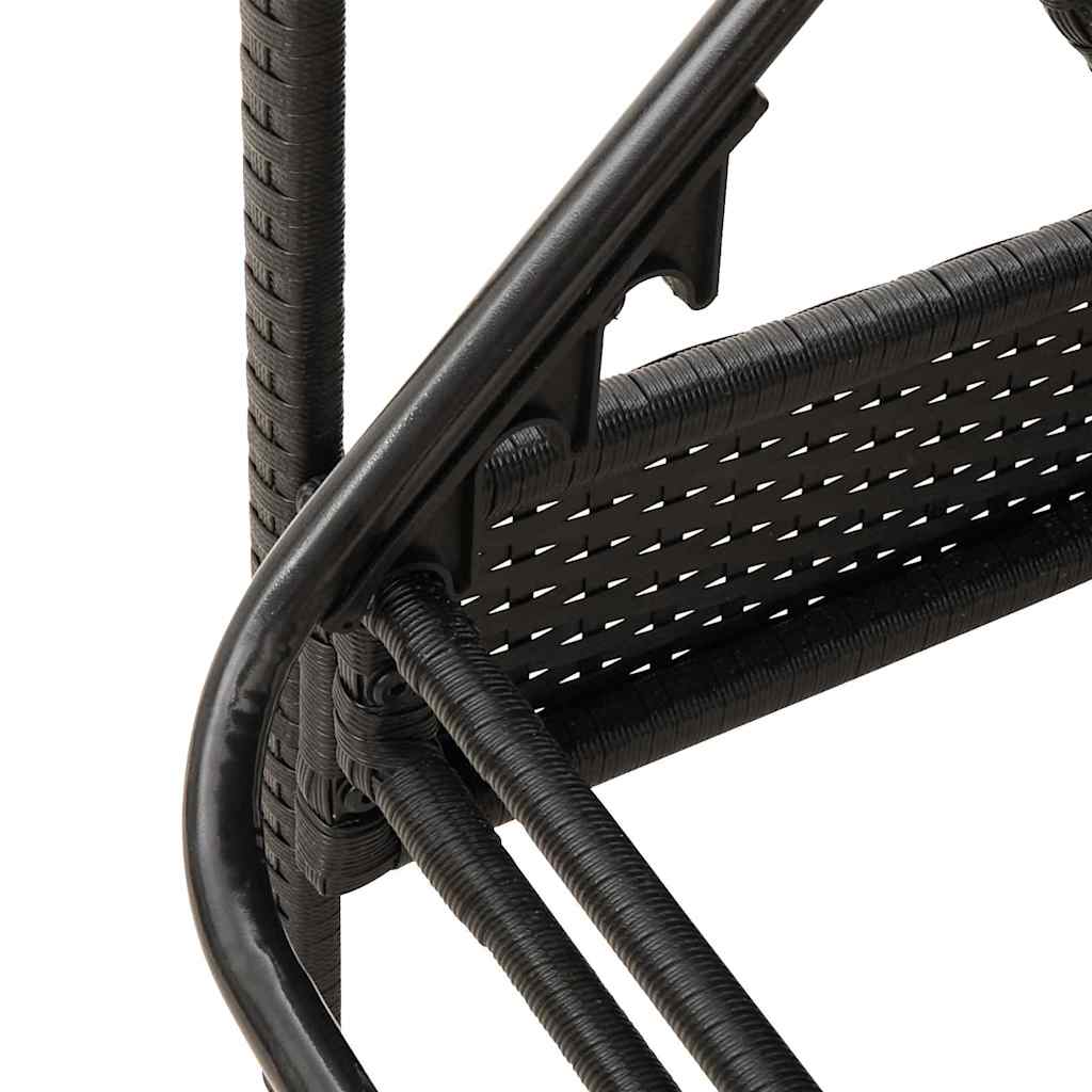 Sonnenliege mit Kissen Schwarz 63 x 200 x 81 cm Poly Rattan