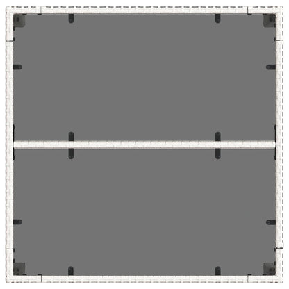 Gartentisch mit Glasplatte Weiß 90x90x75 cm Poly Rattan