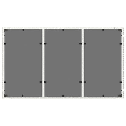 Gartentisch mit Glasplatte Weiß 150x90x75 cm Poly Rattan