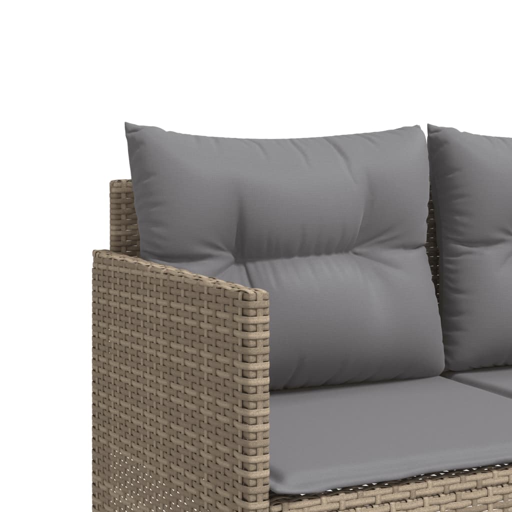 Bain de soleil avec coussin en polyrotin beige