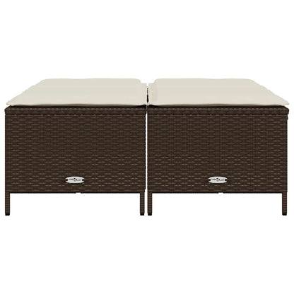 Gartenhocker mit Kissen 4 Stk. Braun Poly Rattan