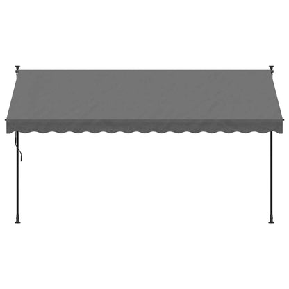 Markise Einziehbar Anthrazit 350x150 cm Stoff und Stahl