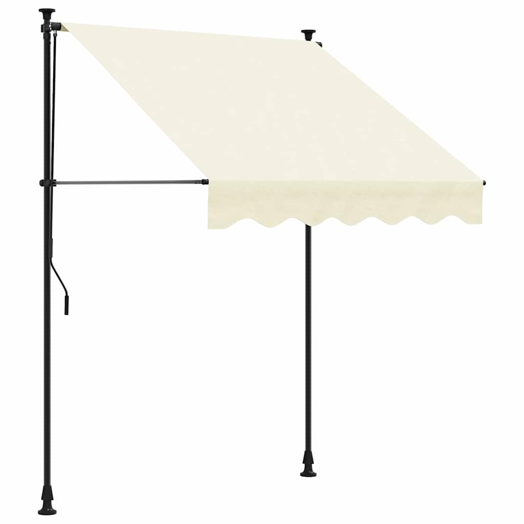Markise Einziehbar Creme 200x115 cm Stoff und Stahl