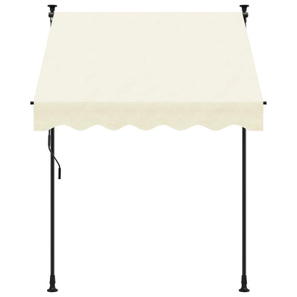 Markise Einziehbar Creme 200x115 cm Stoff und Stahl