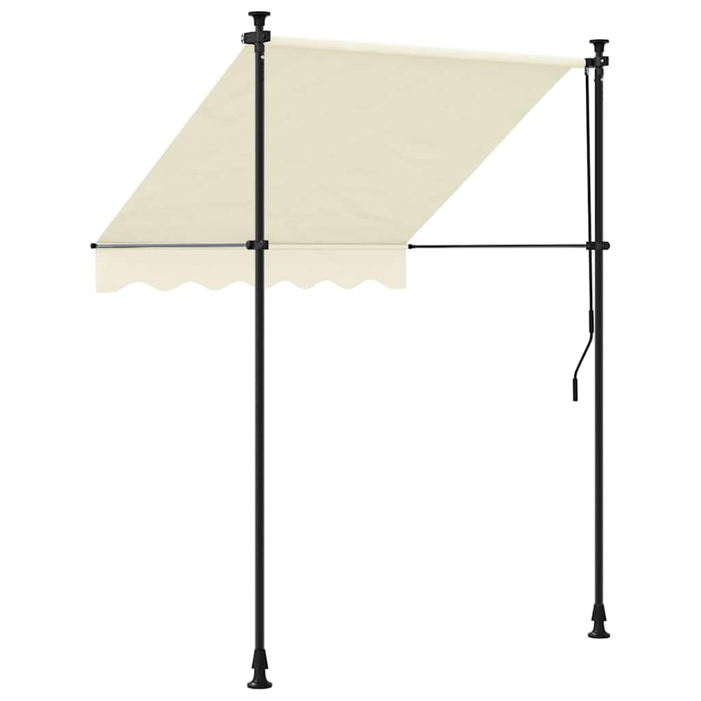 Markise Einziehbar Creme 200x115 cm Stoff und Stahl