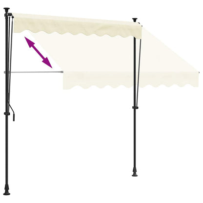 Markise Einziehbar Creme 250x150 cm Stoff und Stahl