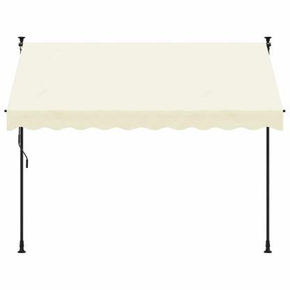 Markise Einziehbar Creme 300x150 cm Stoff und Stahl