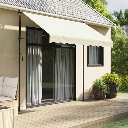 Markise Einziehbar Creme 300x150 cm Stoff und Stahl