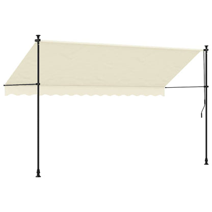 Markise Einziehbar Creme 350x150 cm Stoff und Stahl