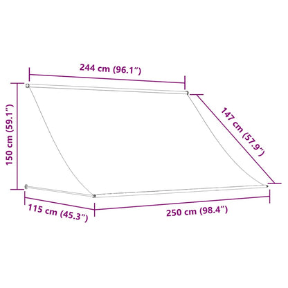 Markise Einziehbar Anthrazit 250x150 cm Stoff und Stahl