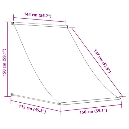Markise Einziehbar Creme 150x150 cm Stoff und Stahl