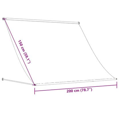 Markise Einziehbar Creme 200x150 cm Stoff und Stahl