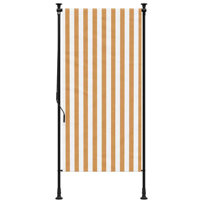 Außenrollo Orange und Weiß 100x270 cm Stoff und Stahl