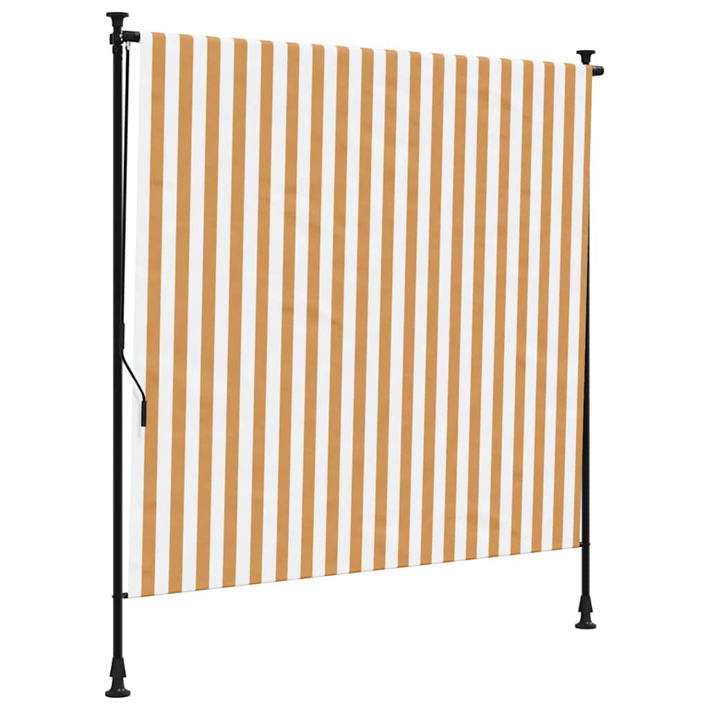 Außenrollo Orange und Weiß 150x270 cm Stoff und Stahl