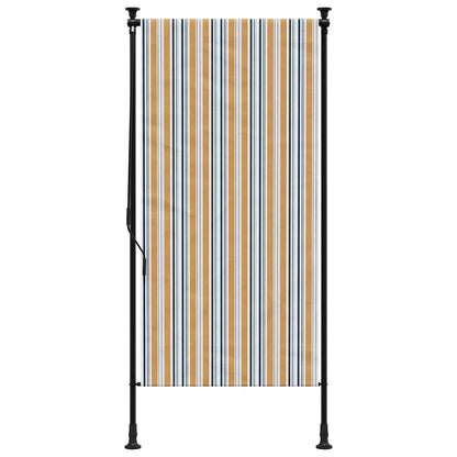 Außenrollo Gelb und Weiß 100x270 cm Stoff und Stahl