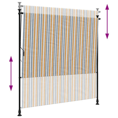 Außenrollo Gelb und Weiß 150x270 cm Stoff und Stahl