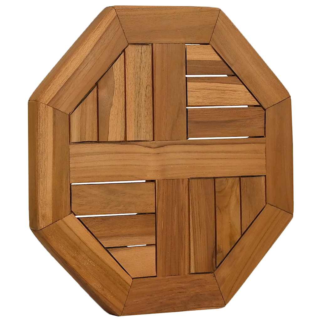 Tischplatte 40x40x2,5 cm Achteckig Massivholz Teak