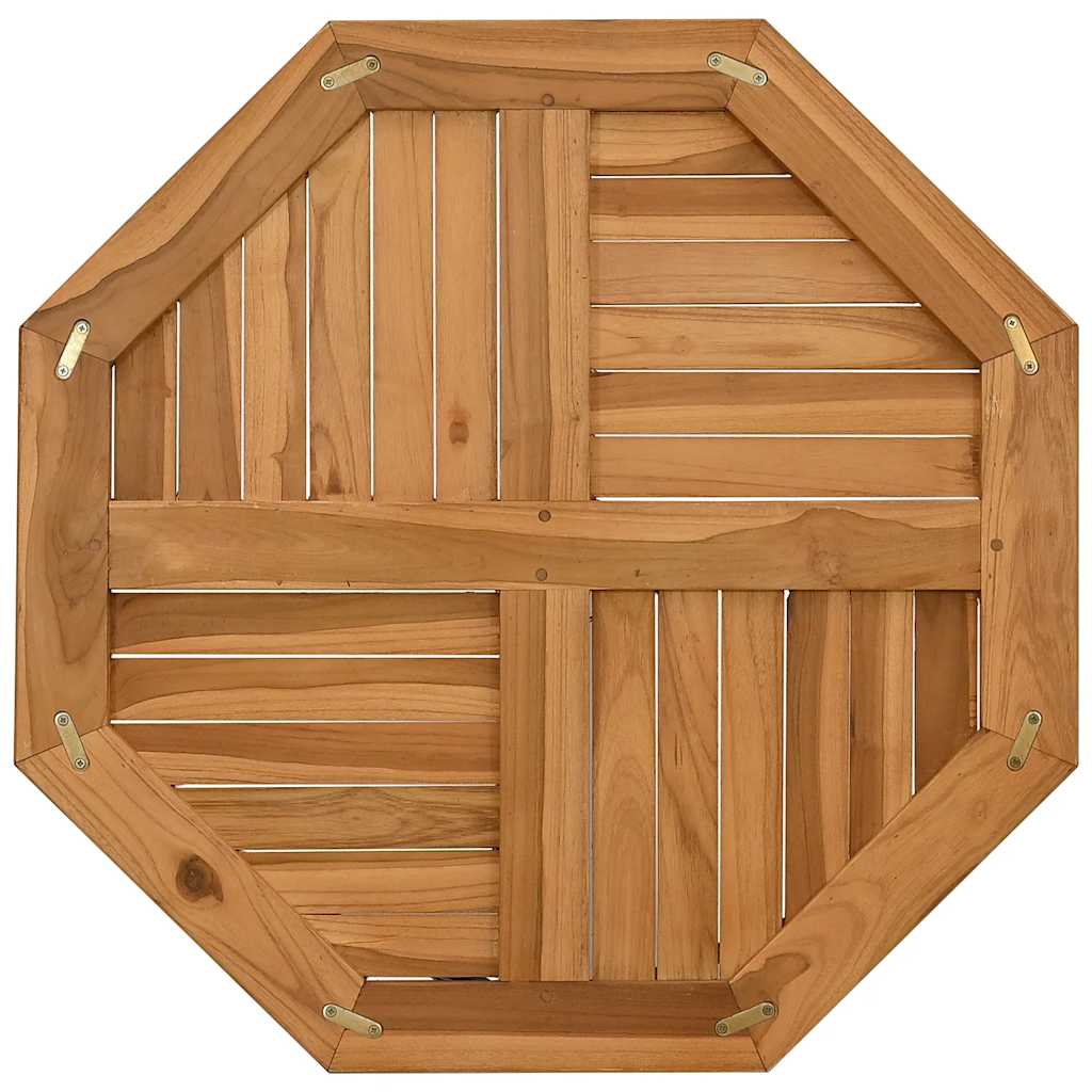 Tischplatte 70x70x2,5 cm Achteckig Massivholz Teak