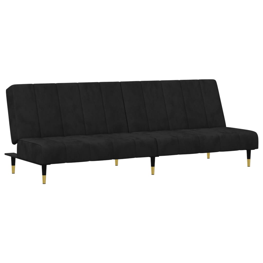 2-piece sofa set black velvet
