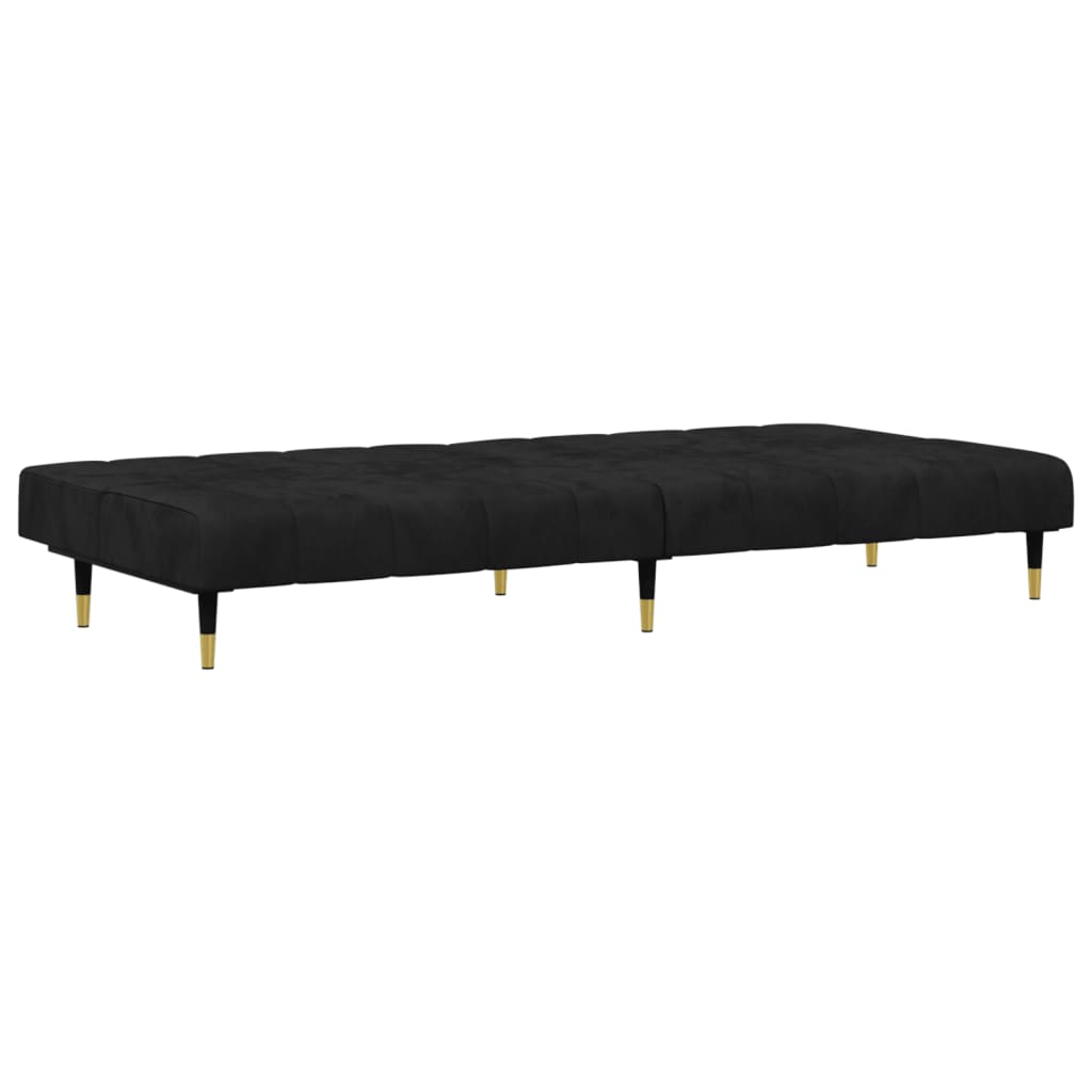 2-piece sofa set black velvet
