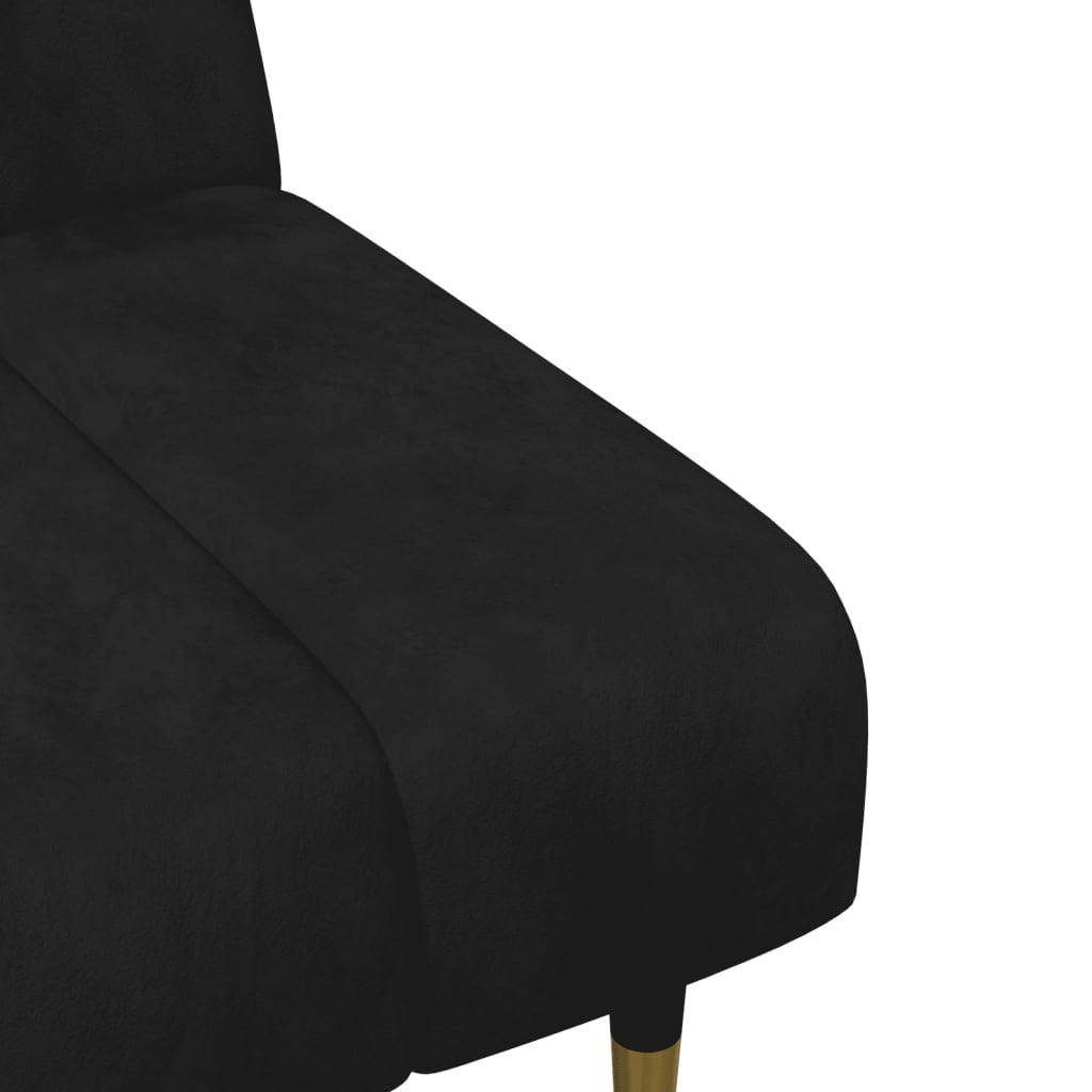 2-piece sofa set black velvet