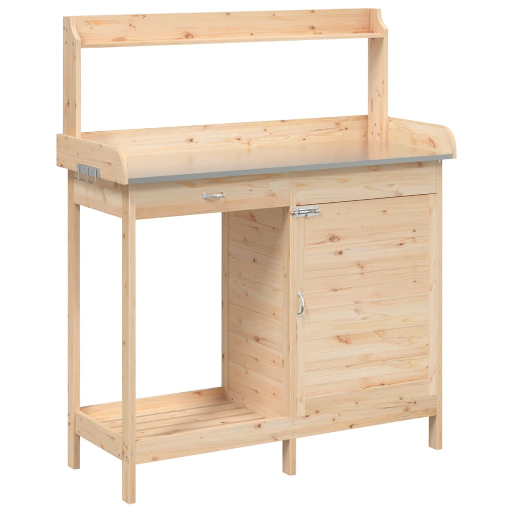 Table à plantes avec armoire 110,5x45x124,5 cm en bois de sapin massif