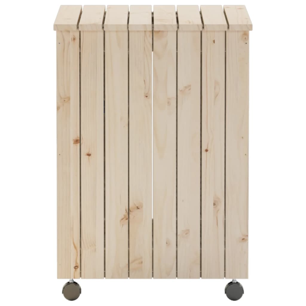 Panier à linge à roulettes RANA 45x45x64 cm en bois de pin massif