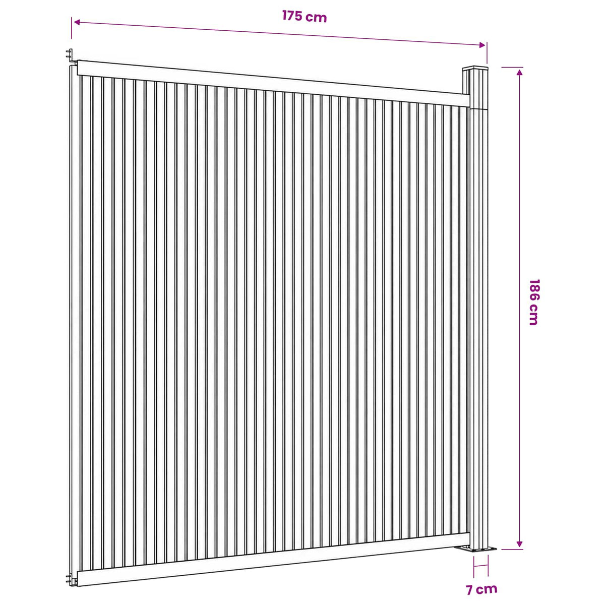 Zaunelement WPC Grau 173x186 cm