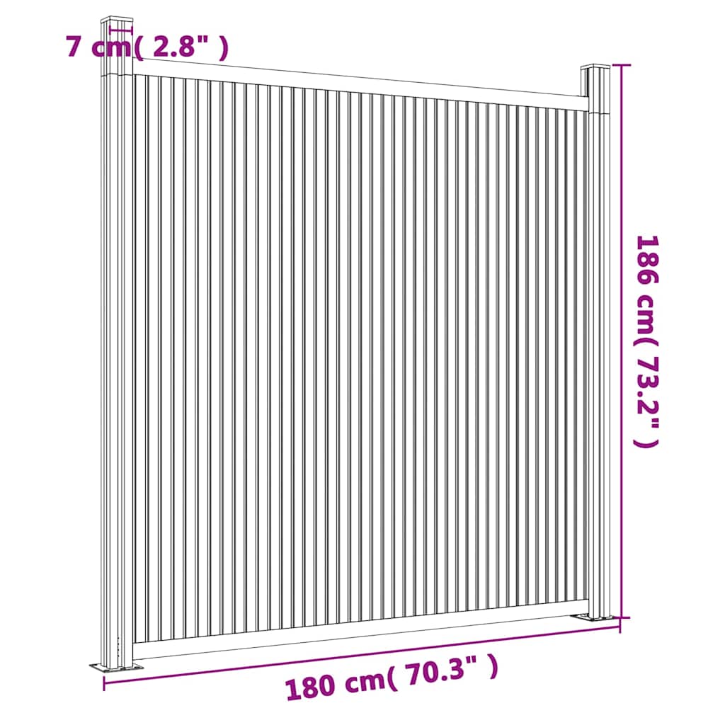 Zaunelement WPC Braun 180x186 cm