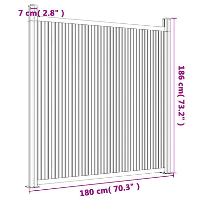 Zaunelement WPC Braun 180x186 cm