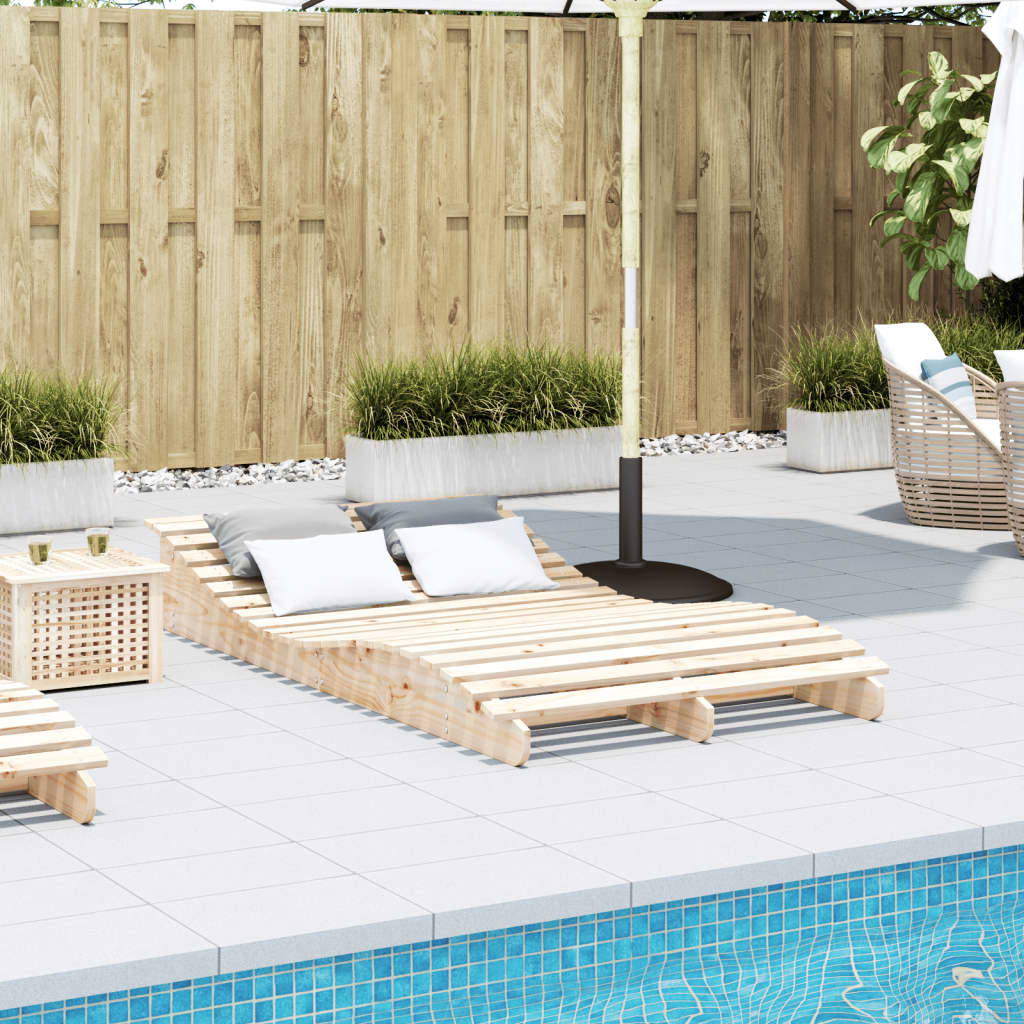 Sun lounger 205x110x31.5 cm solid pine wood