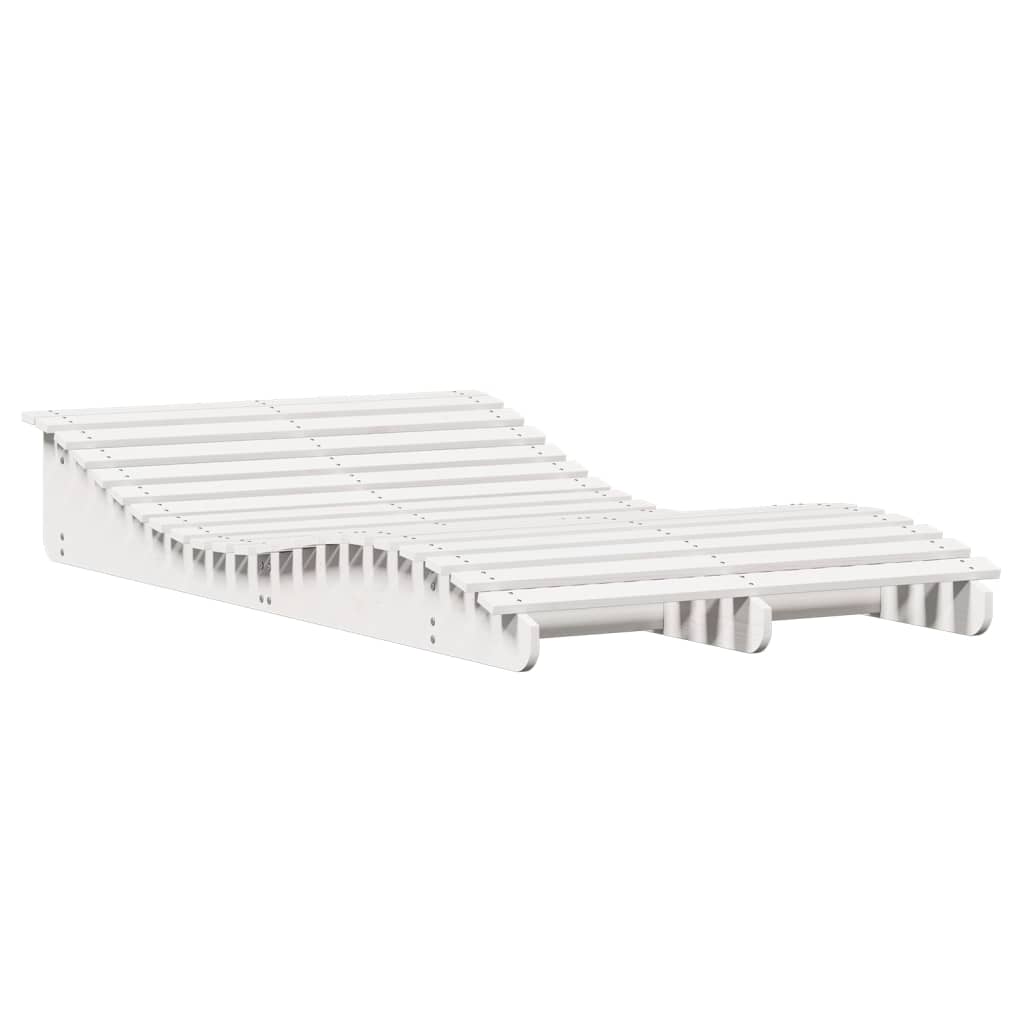 Bain de soleil blanc 205x110x31,5 cm bois de pin massif