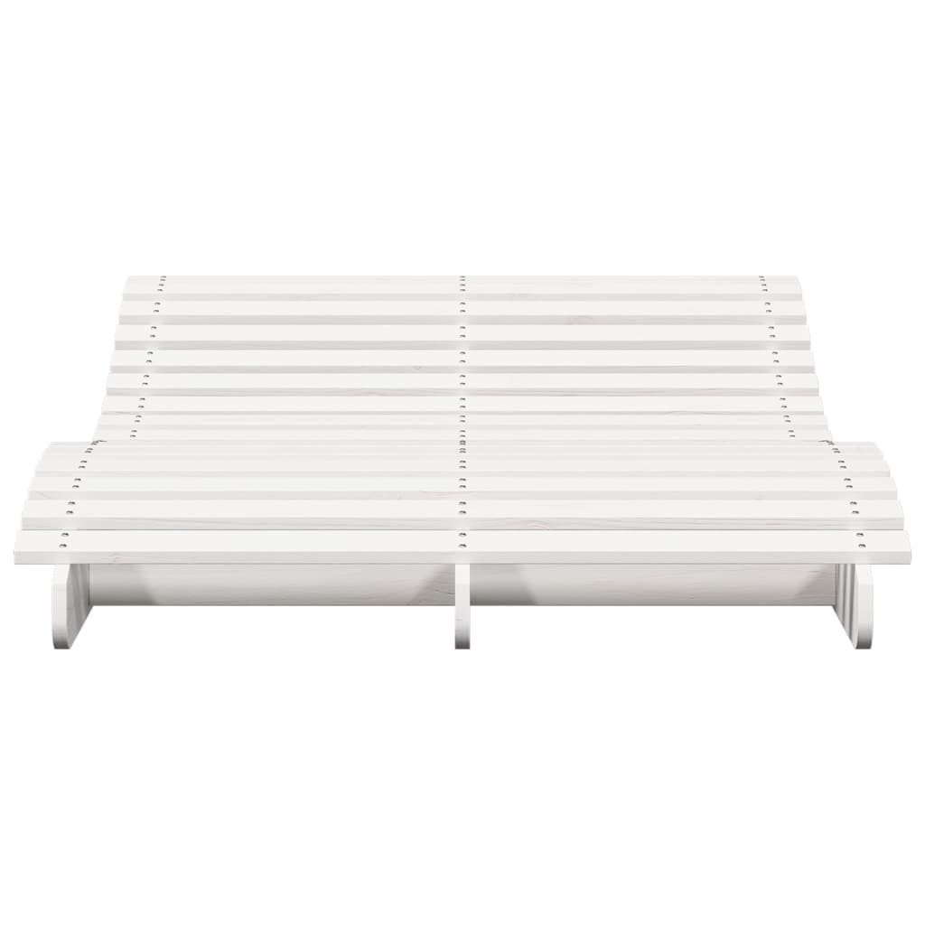 Bain de soleil blanc 205x110x31,5 cm bois de pin massif