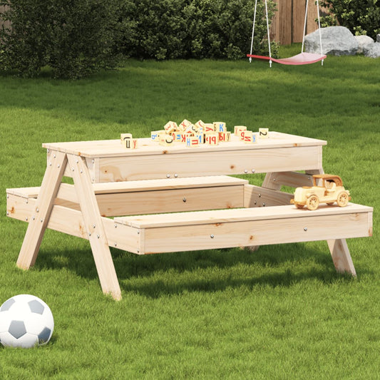 Table de pique-nique avec bac à sable pour enfants en bois de pin massif