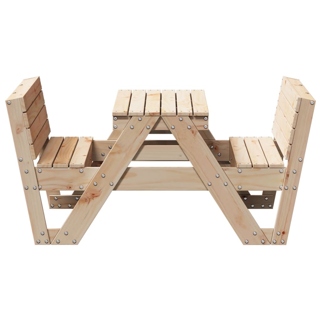 Table de pique-nique pour enfants 88x122x58 cm en bois de pin massif