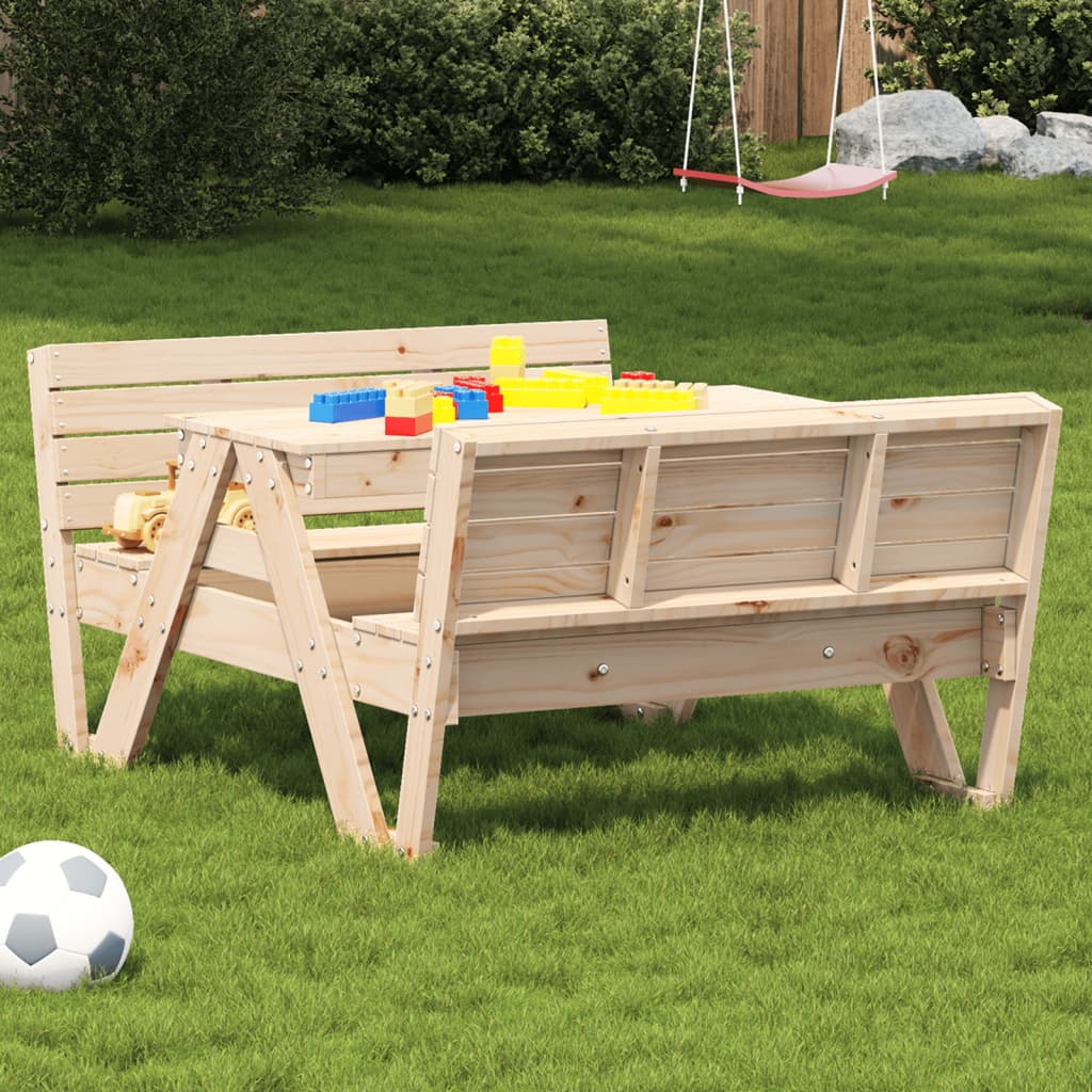 Table de pique-nique pour enfants 88x122x58 cm en bois de pin massif