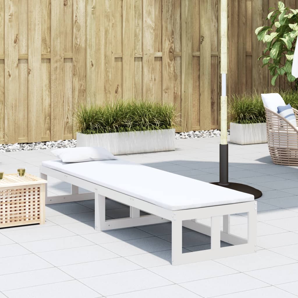 Canapé de jardin 2 en 1 extensible en pin massif blanc