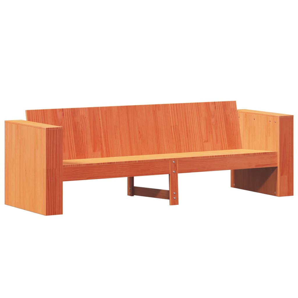 Canapé de jardin 3 places wax marron 189x60x62 cm bois de pin massif