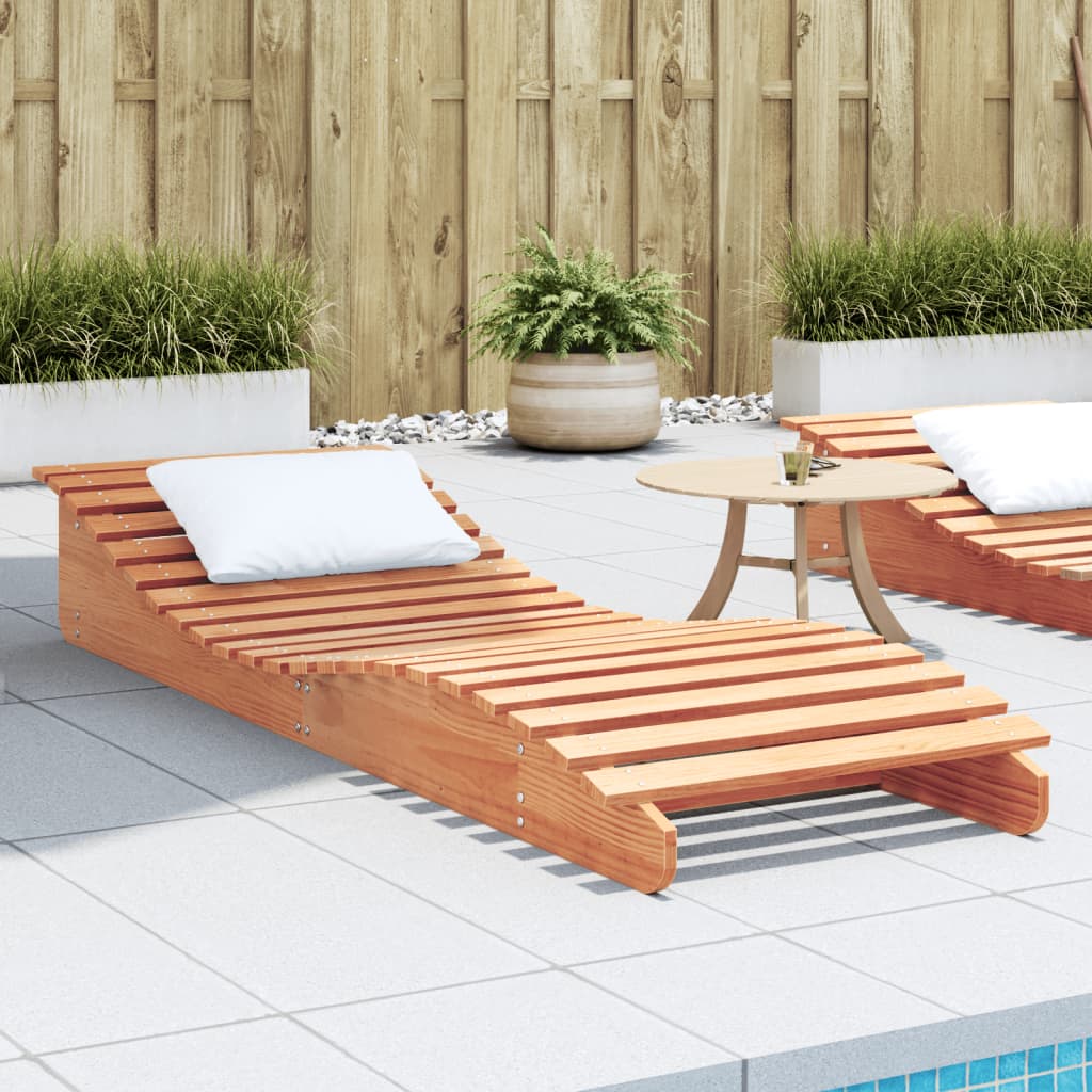 Bain de soleil wax marron 205x60x31,5 cm bois de pin massif