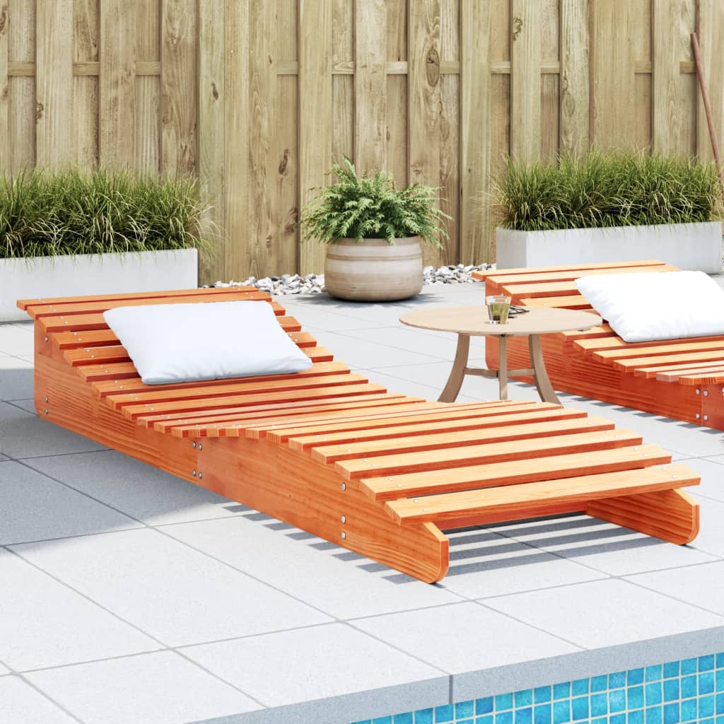 Bain de soleil wax marron 205x70x31,5 cm bois de pin massif