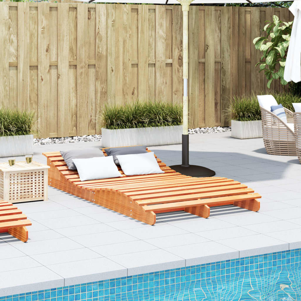 Bain de soleil wax marron 205x110x31,5 cm bois de pin massif