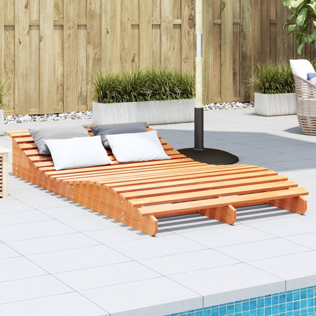 Bain de soleil wax marron 205x110x31,5 cm bois de pin massif